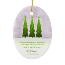 Three Tall Christmas Trees Custom Ornament ornaments