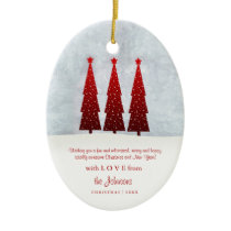 Three Tall Christmas Trees Custom Ornament ornaments