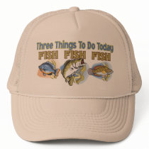 THREE THINGS TO DO TODAY- FISH FISH FISH hats by FamilyFunTees THREE THINGS TO DO TODAY- FISH FISH FISH hats