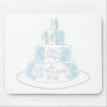 Three Tiered Wedding Cake with Snowflake Trim mousepads