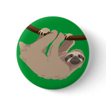Three Toed Sloth Button