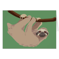 Three Toed Sloth Greeting Cards