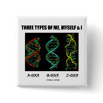 Three Types Of Me, Myself & I (A-DNA B-DNA Z-DNA) Pin