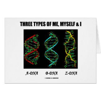 Three Types Of Me, Myself & I (A-DNA B-DNA Z-DNA) card