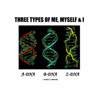 Three Types Of Me, Myself & I (A-DNA B-DNA Z-DNA) shirt