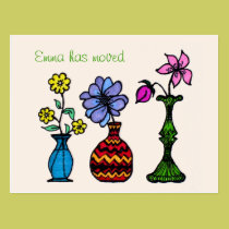 Three Vases Art Personalized Change of Address postcards
