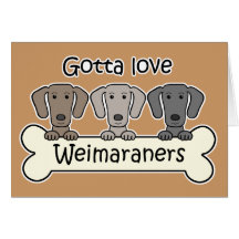 Three Weimaraners Greeting Cards
