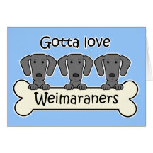 Three Weimaraners Greeting Cards