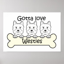 Three Westies Print