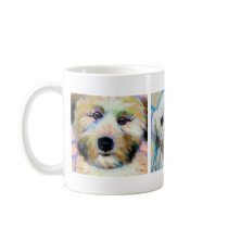 Three Wheaten Terrier paintings - fun dog art mugs
