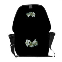 Three White Camellias messenger bags