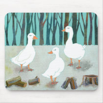 Three White Geese mousepads