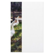 Three White Geese stationery