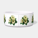Three White Gerbera Daisies Dog Water Bowl