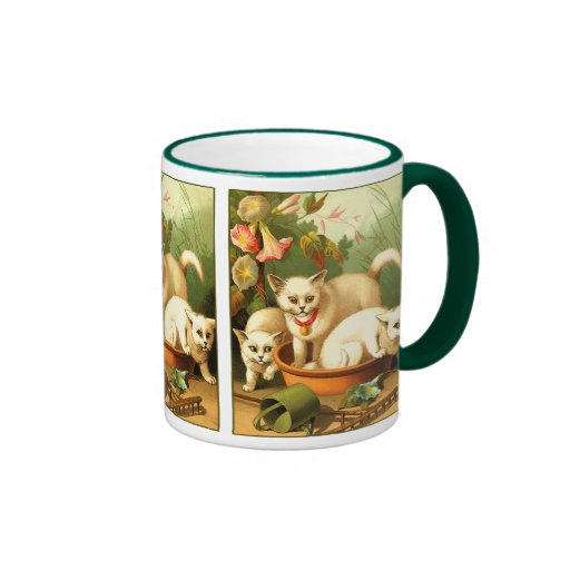 Three White Kittens Mugs