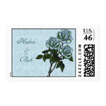 Three White Roses: Color Pencil Art: Floral Stamps