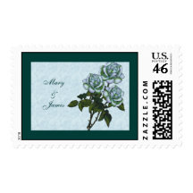 Three White Roses: Personalize, Wedding, Joyart Stamps