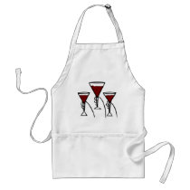 Three Wine Glasses in Hands Cartoon Aprons