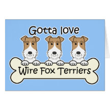 Three Wire Fox Terriers Greeting Card