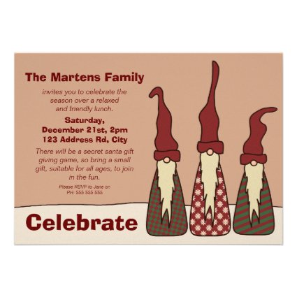 Three Wise Elves, christmas party invitation
