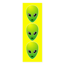 Three Wise ETs Bookmark - Yellow profile cards