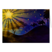 Three Wise Men & Christmas Star Greeting Card