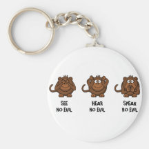 Three Wise Monkeys Keychain