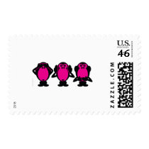 Three Wise Monkeys Postage Stamps