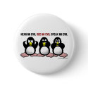 Three Wise Penguins Buttons