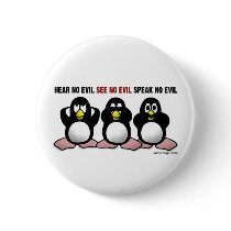 Three Wise Penguins Buttons