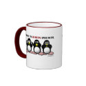 Three Wise Penguins Mugs by ironydesign Three Wise Penguins Mugs