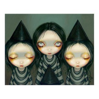 Three Witchy Sisters lowbrow gothic Art Print print