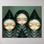 Three Witchy Sisters lowbrow gothic Art Print