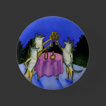 Three Wolves in Snow buttons