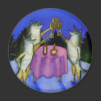 Three Wolves in Snow magnets