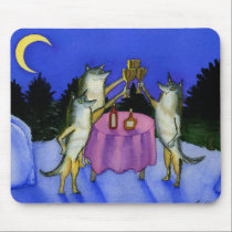 Three Wolves in Snow mousepads