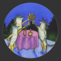 Three Wolves in Snow stickers