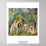 Three Women Bathing By Paul Cezanne Print