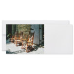 Three Wooden Rocking Chairs on Sunny Porch Rack Card Template