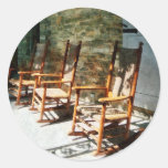 Three Wooden Rocking Chairs on Sunny Porch Stickers