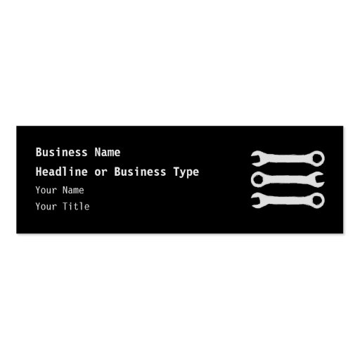 Three Wrenches in Light Gray. Business Card (front side)