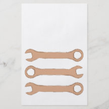 Three Wrenches. Tools. Brown. Flyers