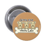 Three Yellow Labs Pinback Buttons