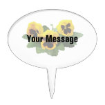 Three Yellow Pansies Cake Topper