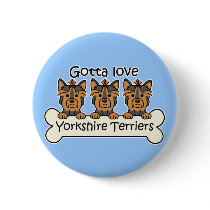 Three Yorkshire Terriers buttons by dogcartoons Three Yorkshire Terriers buttons