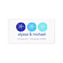 ThreeBlueSandDollars, alyssa & michael, 123 Oce... Address Label