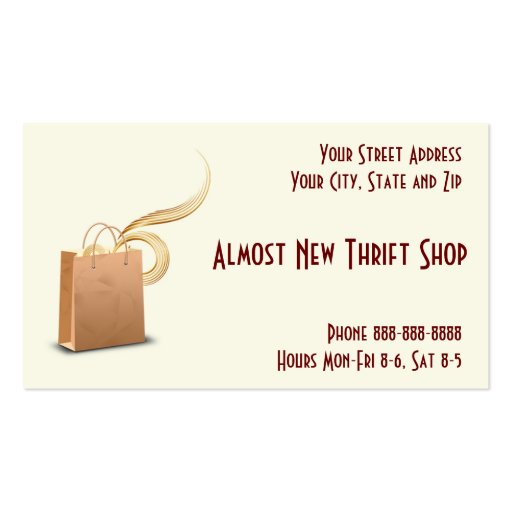 Thrift Shop Second Hand Store Business Card (front side)