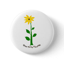 Thriving flower pinback buttons