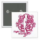 Throat Cancer Abstract Fight Like a Girl buttons
