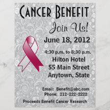 Throat Cancer Awareness Benefit Gray Floral Flyer